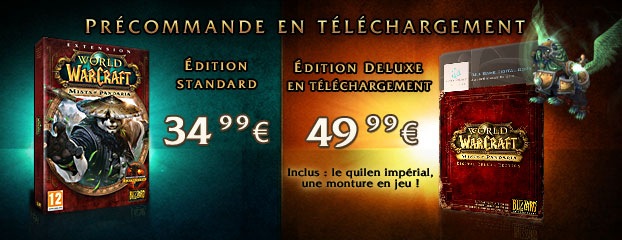 Mists of Pandaria disponible dès le 25 septembre 2012 : précommandez dès aujourd'hui !