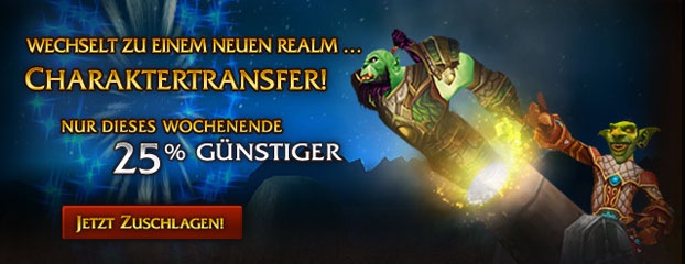 Wochenendaktion – 25% Rabatt auf Charaktertransfer