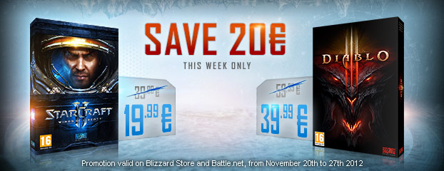 Save 20 € on Diablo III and StarCraft II: Wings of Liberty